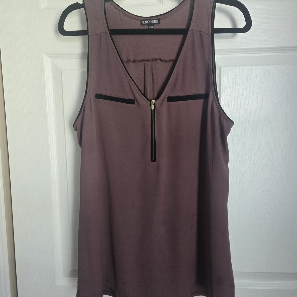 Express Women's Purple Sleeveless Top